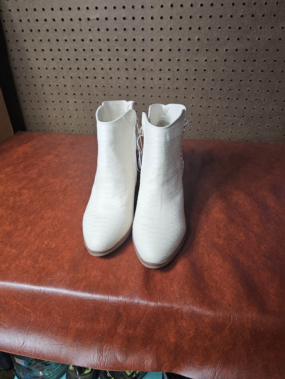 MIA Women's Ivory Textured Ankle Booties - Picture 6 of 11
